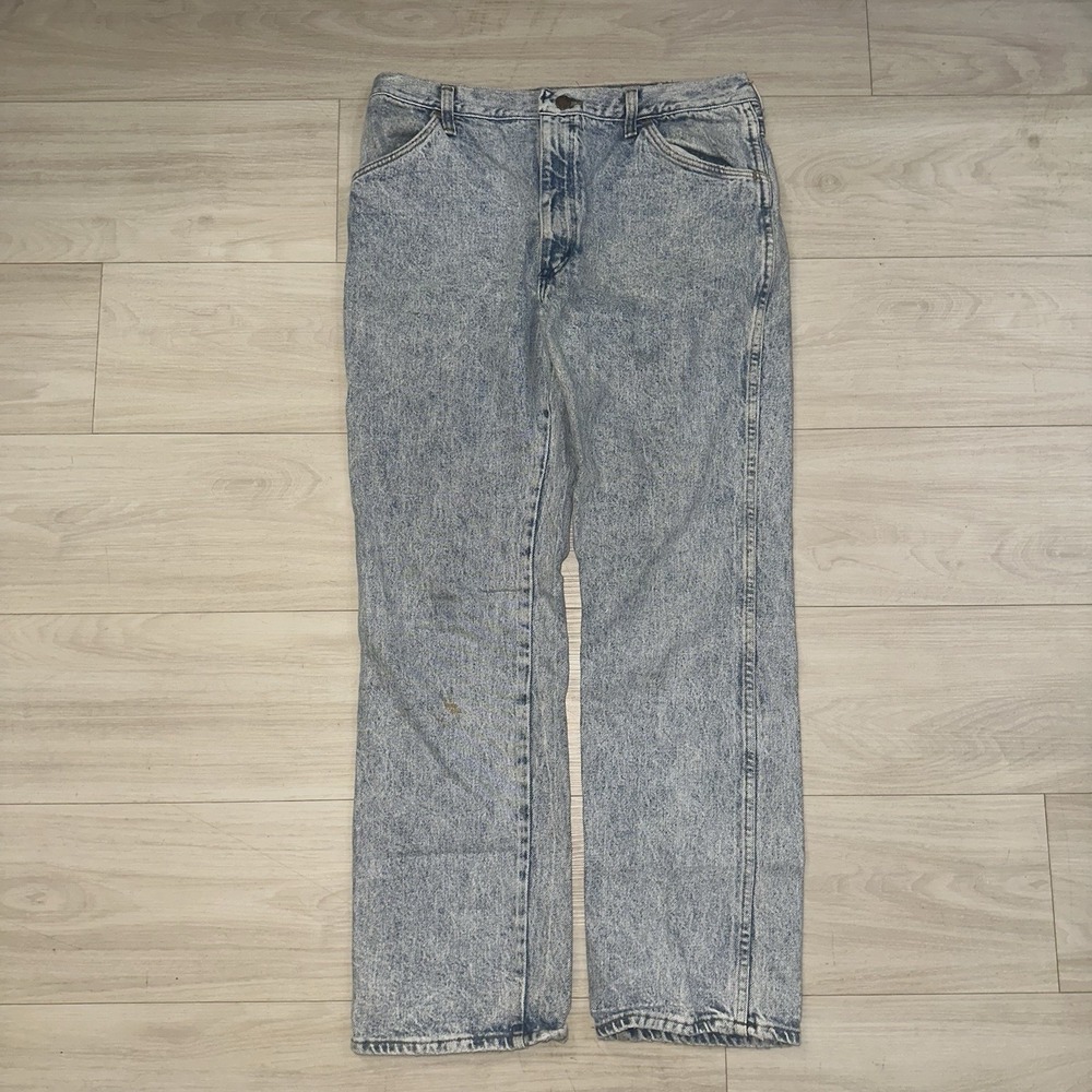 Vintage Rustler Jeans Men's 32x29 Acid Wash Blue Western Cowboy 90s Rancher USA